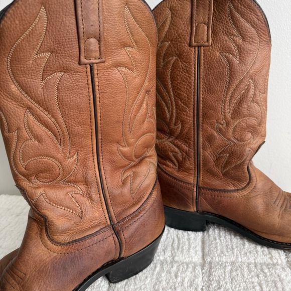 Masterson Mens Western Pull On Work Cowboy Boots Size 10D Leather Rugged - Picture 2 of 13